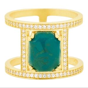 Freida Rothman Harmony Caged Stone  Gold on sterling Silver Ring